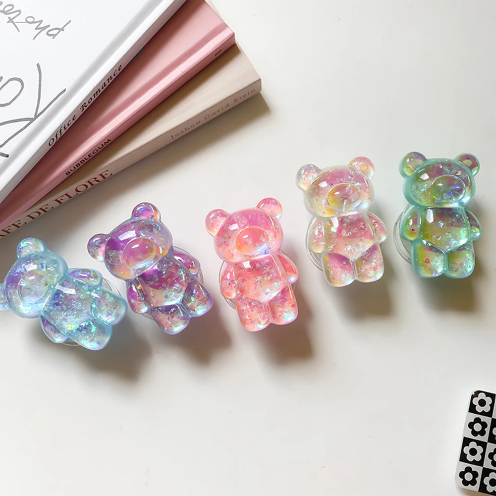 3D милый лазерный медведь держатель для сотового телефона Ручка кронштейн