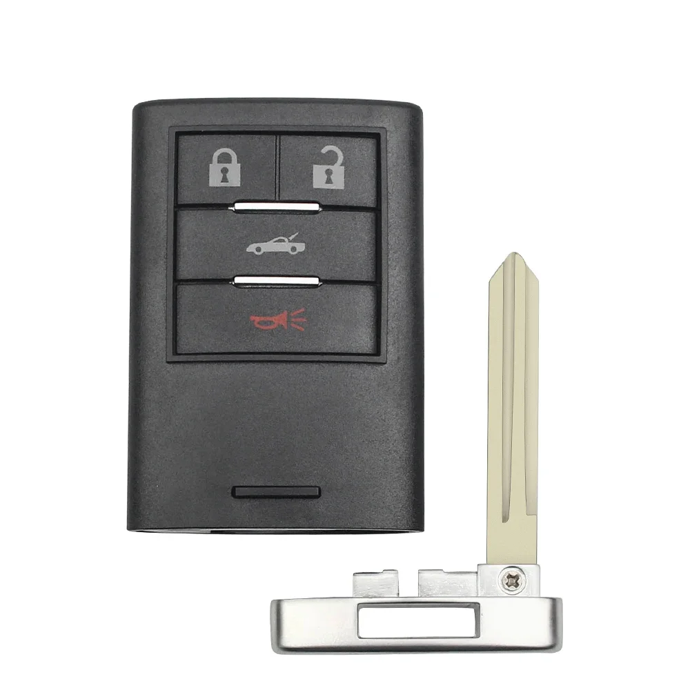 

KEEYOU 4/5 кнопок Smart Key Card для Cadillac STS CTS SRX XTS ATS 2010 2011 2012 2015 с чехлом для удаленного ключа с необрезанным лезвием