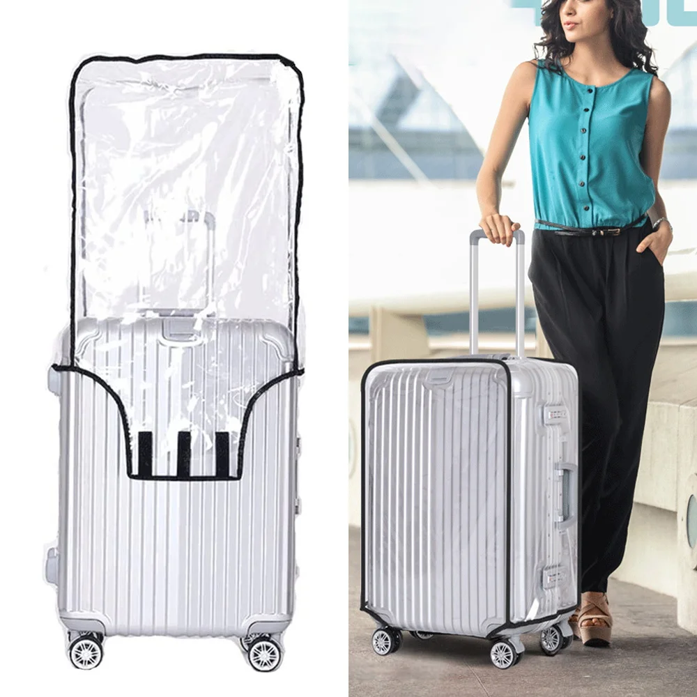 

New Travel Clear PVC Waterproof Luggage Cover for 18-30 Inch Suitcase Traveler Accessories Trolley Protective Duffle Dust Covers