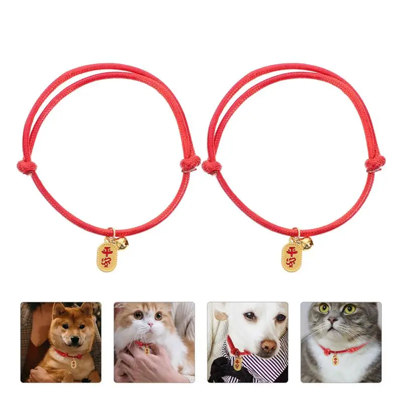 

2pcs New Year Puppy Collars Joyous Pet Collars Decorative Kitten Collars