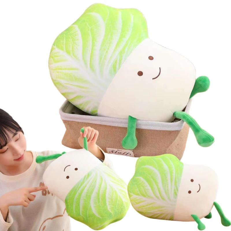 

Kawaii 30-60 см китайская капуста зеленые овощи еда плюшевые эмоции счастливая плюшевая подушка мягкий Декор Подушка для сна подарок для детей