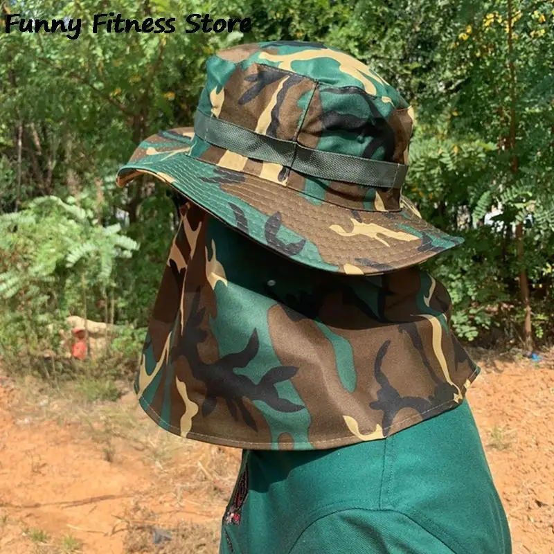 Кепка мужская камуфляжная со съемной маской тактическая Солнцезащитная Панама