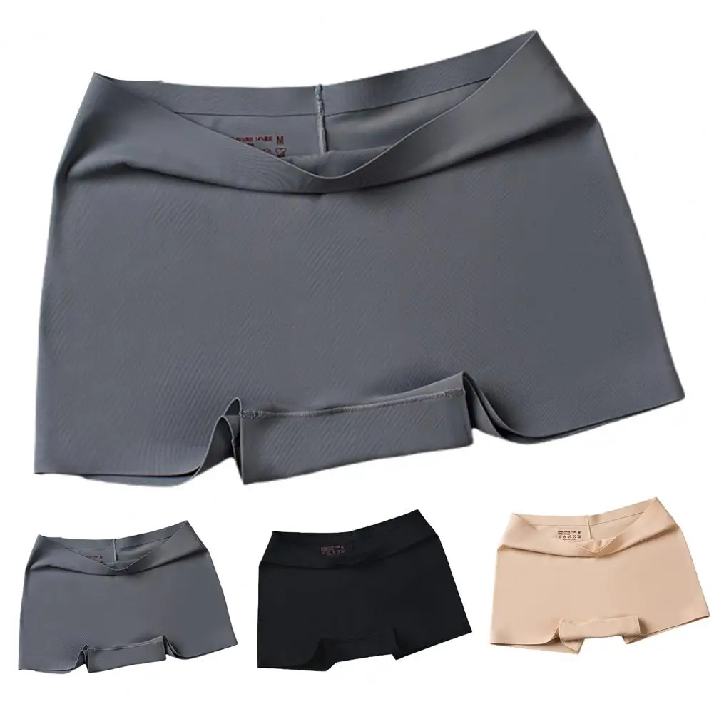 

Women's Anti-smear Boxers Safety Pants Breathable Shaping Underpants Slim Summer Ice Silk Seamless Girl Panties For Daily Wear