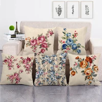 sofa chair bed pillowscase morty beautiful watercolor flower pillows case for living room oil painting living room decoration