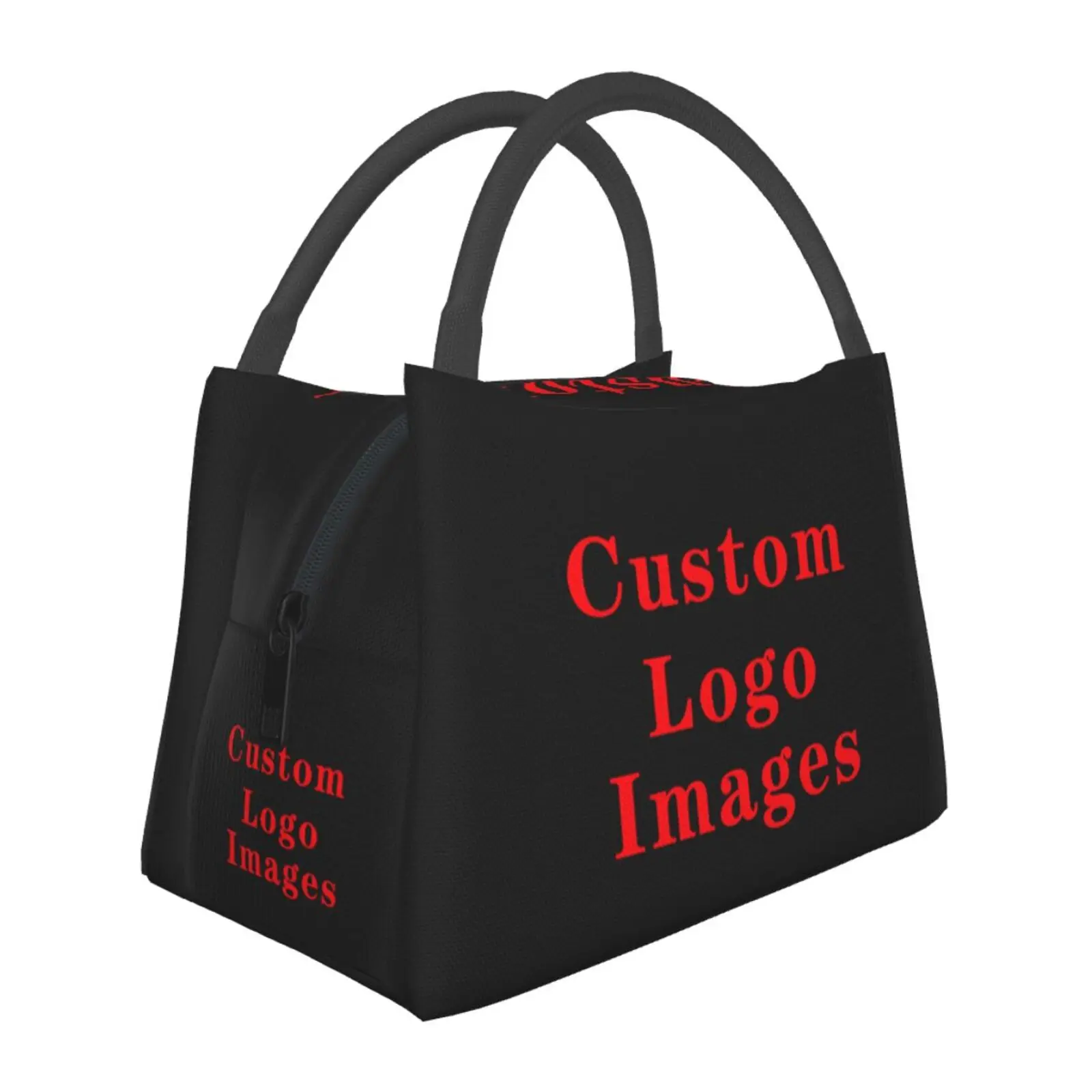 Custom Your Design Portable Lunch Box Women Customized Logo Printed Thermal Cooler Food Insulated Lunch Bag School Children images - 6