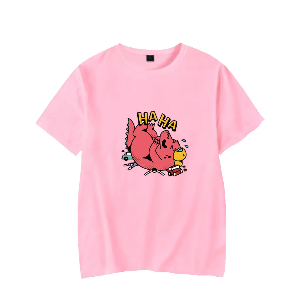 

New 2022 Summer Men's Tops Round Neck Short Sleeves Monster Print Cartoon Kawaii Street Casual Vacation Couples Basic T-Shirts