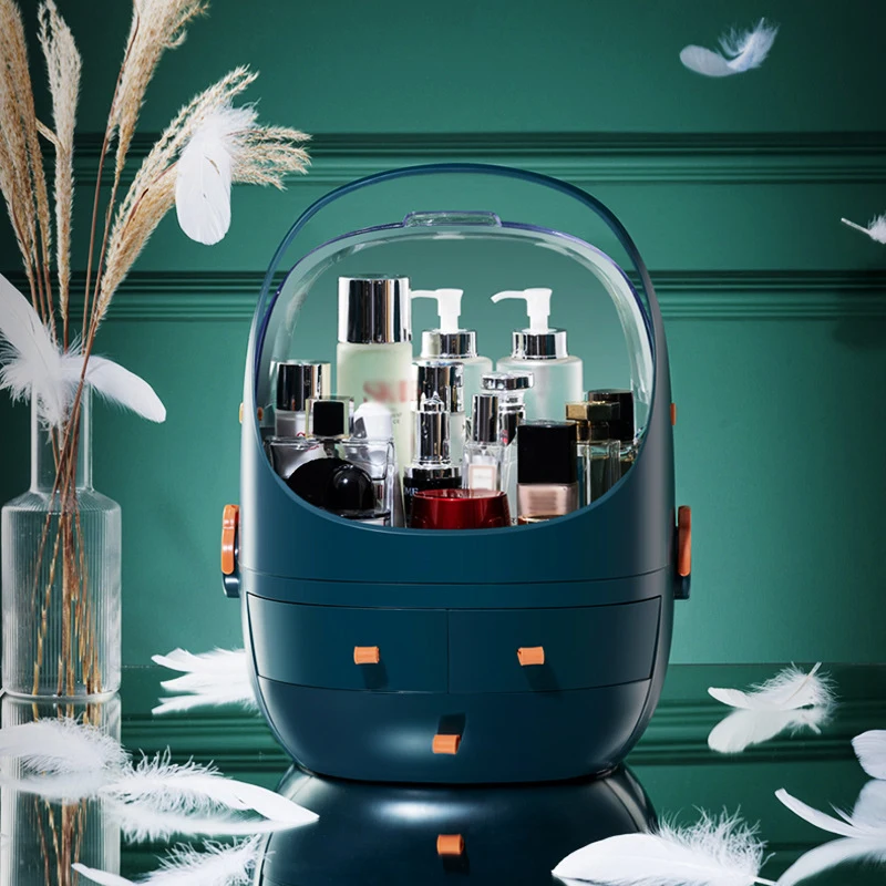 

Light Luxury Cosmetic Box Dust-proof Cosmetic Storage Box Makeup Organizers for Cosmetics Make Up Organizer Make-up Bag Portable