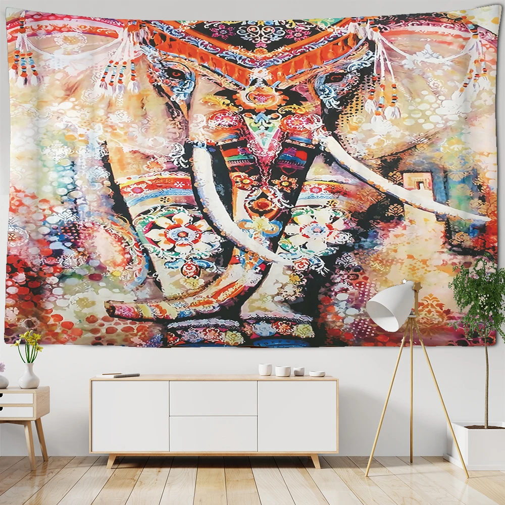 9 Sizes Indian Elephant Tapestry Wall Hanging Bohemian Tapestry Beach Towel Polyester Blanket Yoga Mat Rug Sheet Room Art Decor
