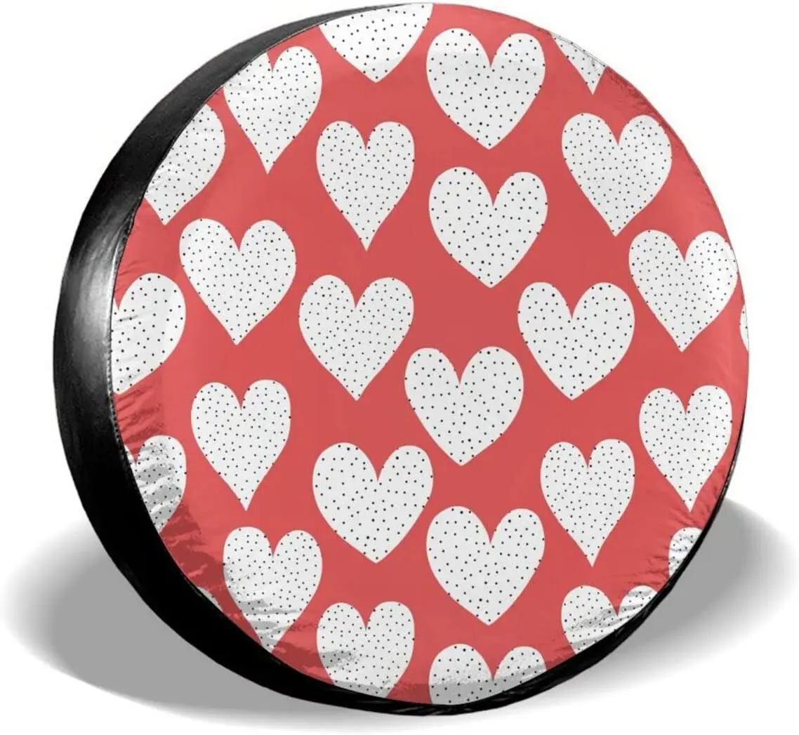 

Чехол для запасных шин с рисунком сердца, водонепроницаемый пыленепроницаемый чехол, универсальный для трейлера, джипа, внедорожника, RV и м...