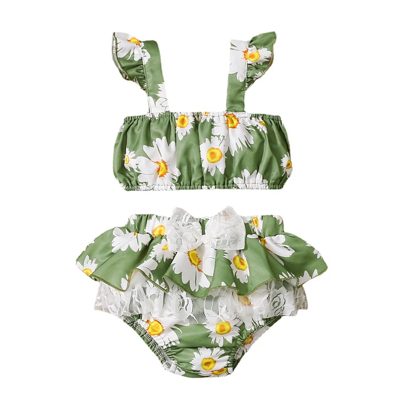 

Summer Baby Girl Clothes Set 2022 New Born Girl Baby Costume Floral Printing Top + Floral Shorts 2pcs SETs Fashion Infant Girls