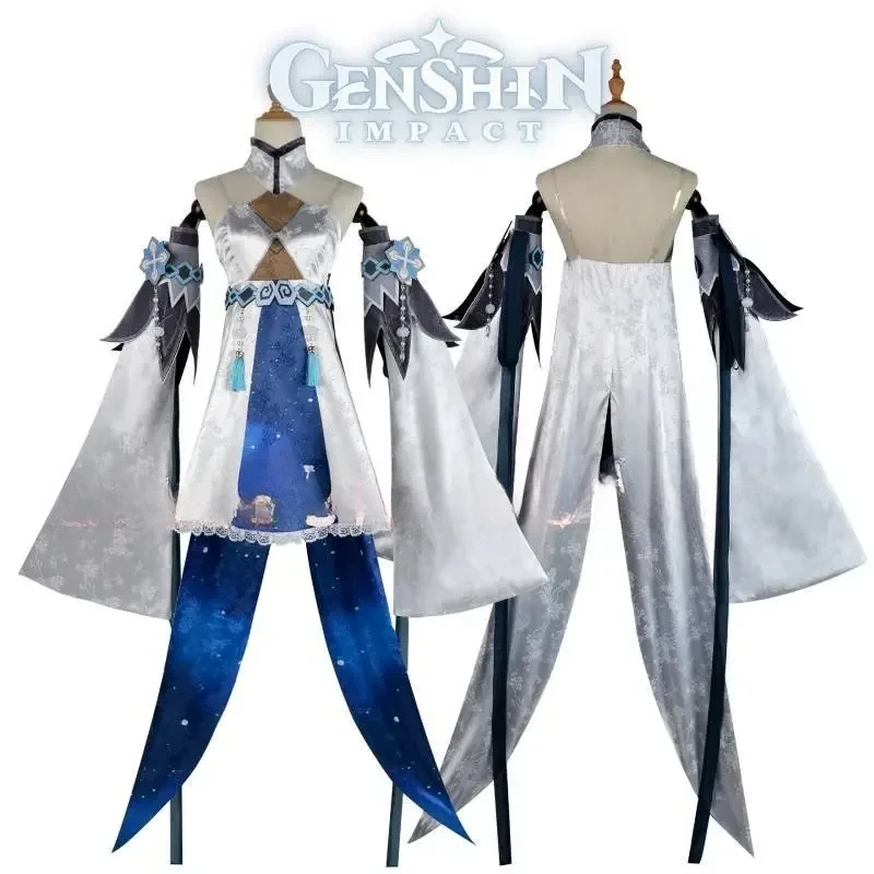 Костюм для косплея Guizhong полный комплект парики Genshin Impact Gui Zhong костюм Чжун ли