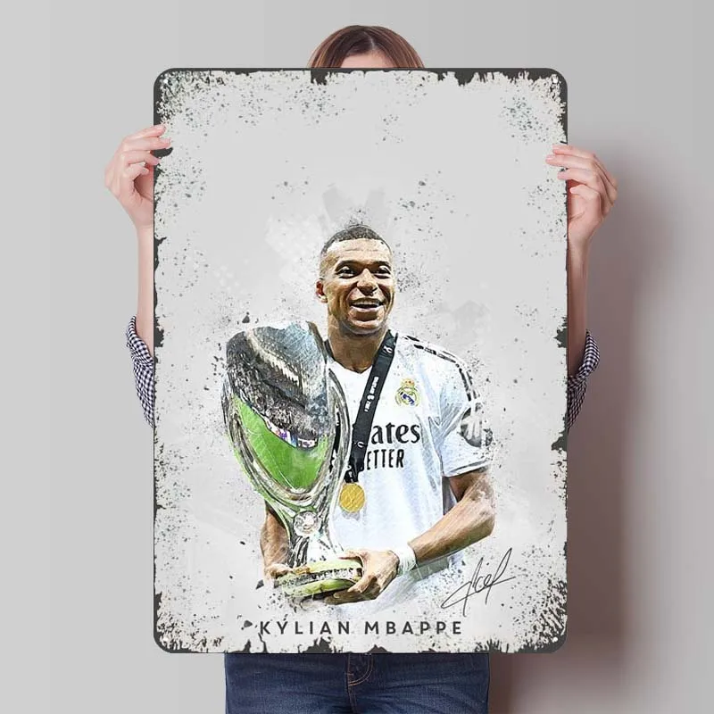 Kylian Mbappe жестяная вывеска спортивный постер ретро настраиваемые металлические