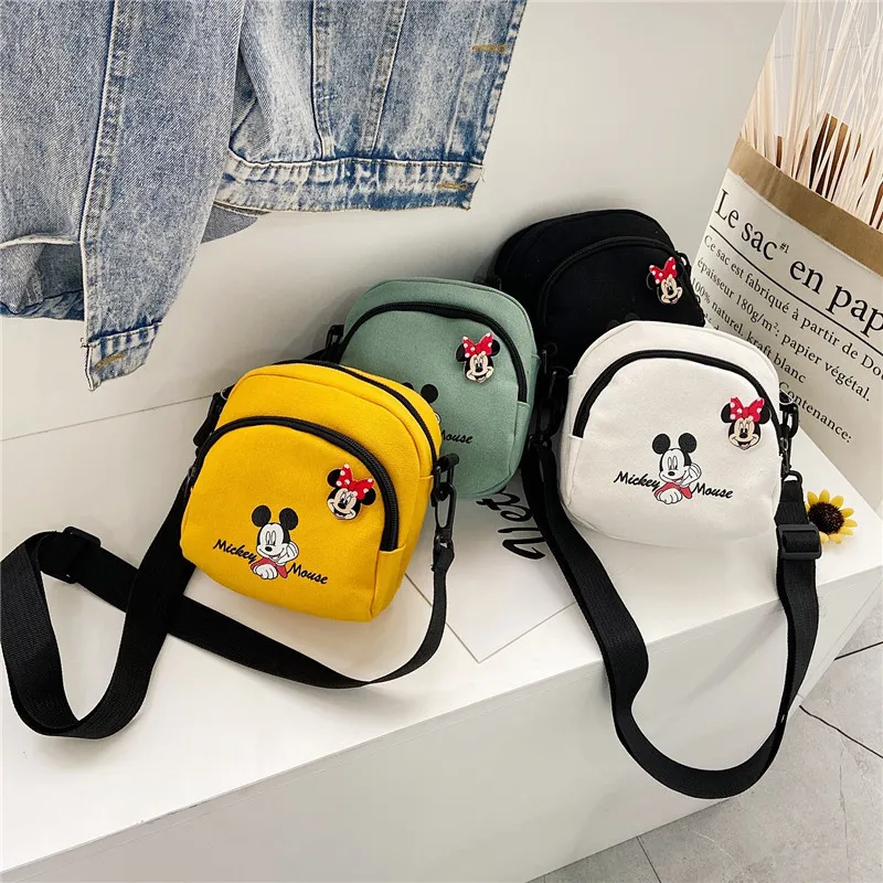 

Disney Shoulder Bag for Kid Girl Boy Handbags Anime Mickey Mouse Minnie Canvas Cute Satchel Mini Bag Children Birthday Gift