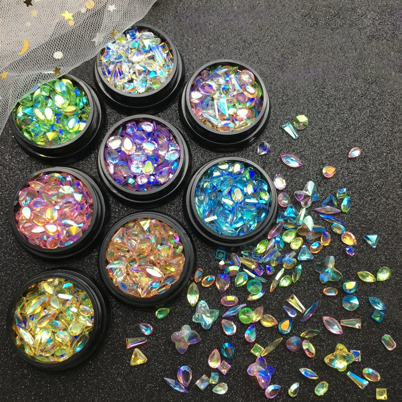 Сваровские ногти Аврора Ab Хрустальный драгоценный камень украшение