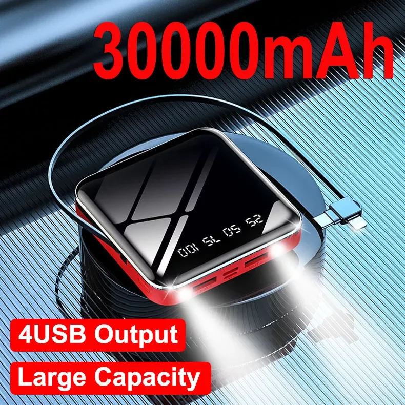 

NEW 30000mAh Power Bank Large Capacity LCD Power Bank External Battery USB Type-c Portable Mobile Phone Charger for Android Ipho