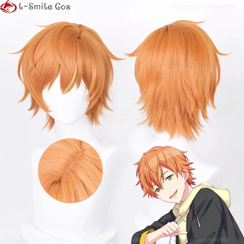 Ful Stage! Feat Shinonome Akito Cosplay Wig Vivid Bad Squad Akt Wigs 30cm Orange Heat Resistant Hair Wigs