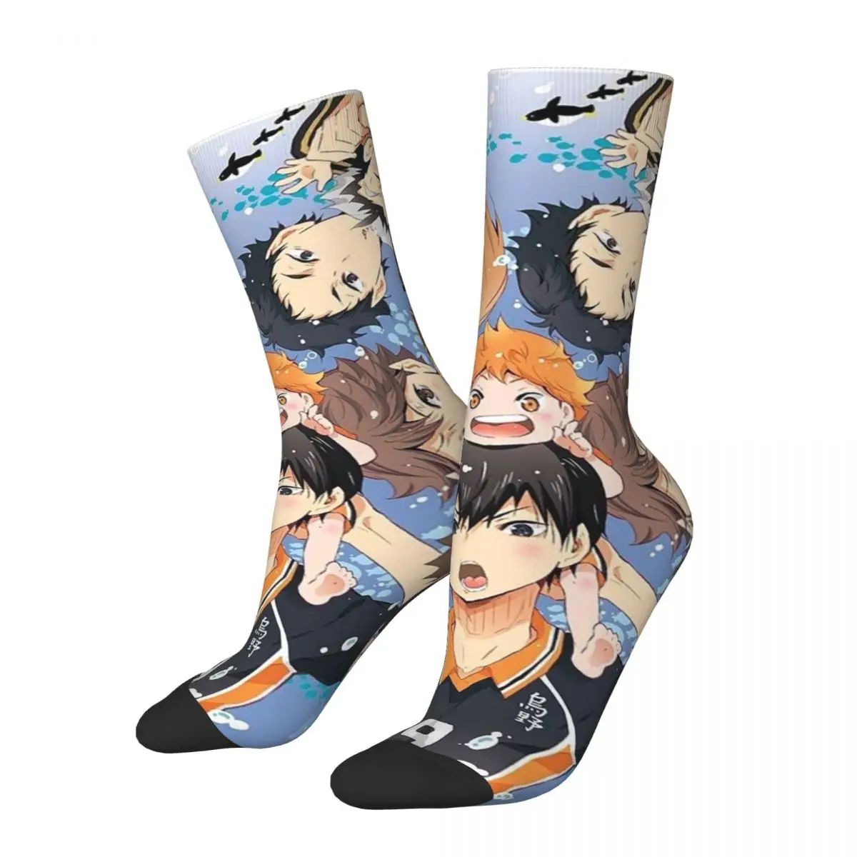 

Смешные баскетбольные носки Haikyuu, японские бриджи из полиэстера, нескользящие носки для женщин и мужчин