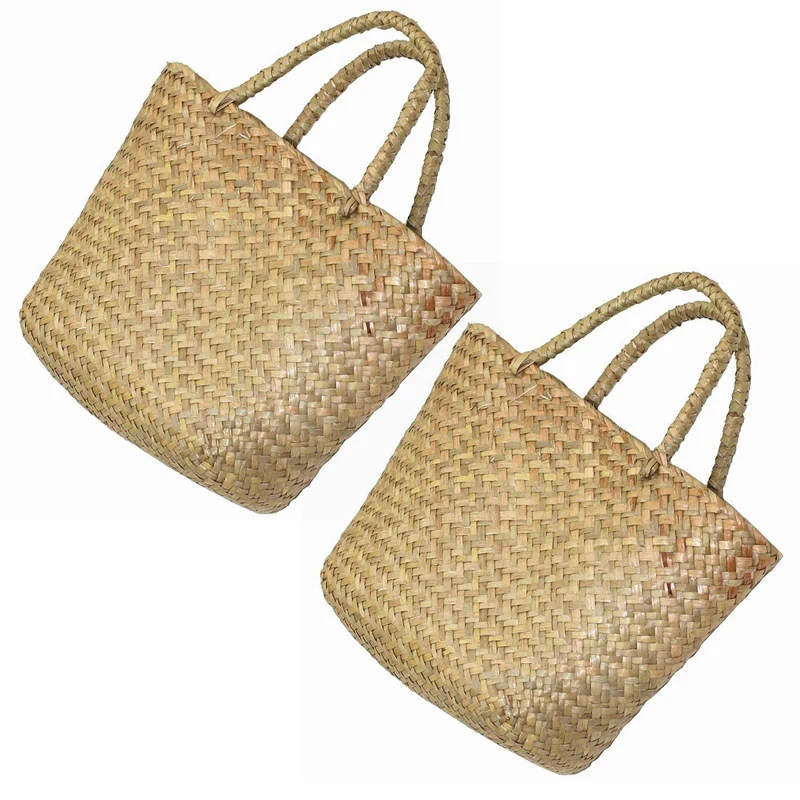 

Женская Классическая соломенная Летняя Пляжная сумка NEW-2X, маленькая сумка-тоут через плечо