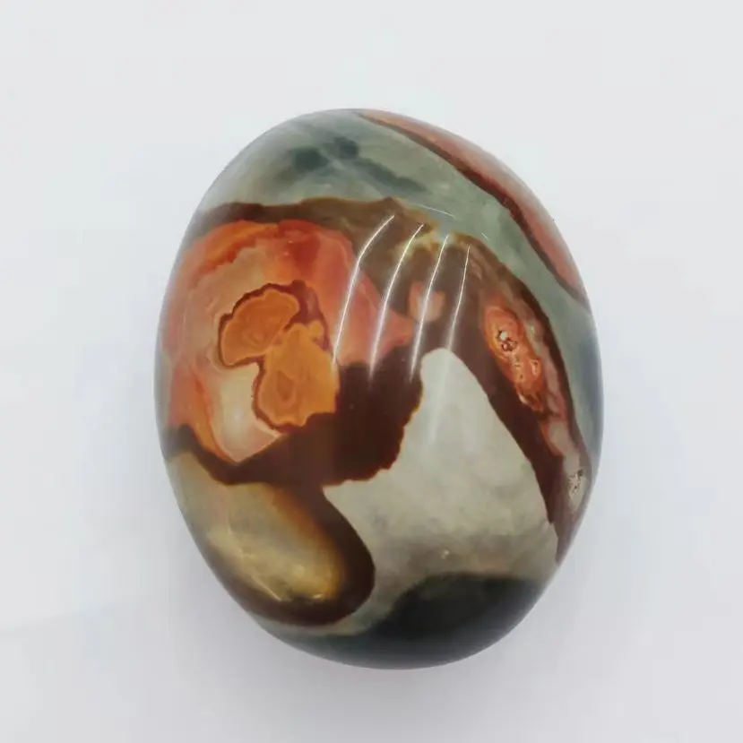 

Beautiful Polychrome Jasper Palm Stone Natural Healing Crystal