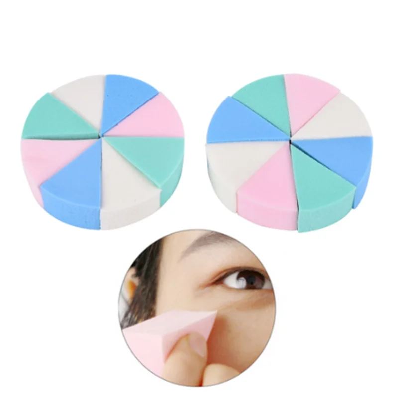 

8pcs Triangle Soft Makeup Sponge Candy Color Face Foundation Concealer Cream Powder Blend Smearing Puff Cleaning Cosmetic Puff