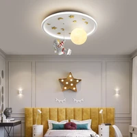 nordic led ceiling lights childlike creative planet astronaut indoor lighting for children bedroom living room home fixture 56w