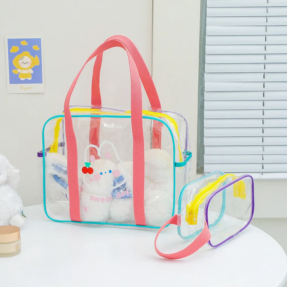 Кавайные прозрачные желейные сумки через плечо с медведем и кроликом для женщин