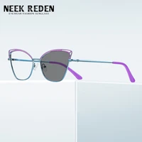 retro purple photochromic reading glasses women cat eye alloy resin reader sunglasses with diopter 0 0 5 0 75 1 75 3 75 4 0