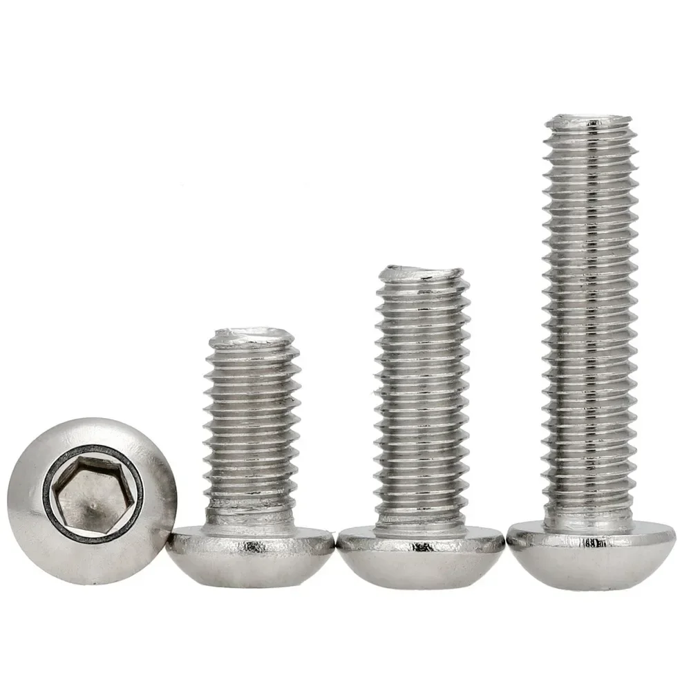 50 шт. Винт с полукруглой головкой в форме гриба M3 Болт шестигранной и GB70.2 A2