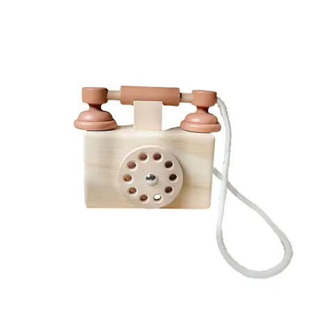 Деревянный телефон игрушка ролевая игра реалистичный циферблат телефон для развития мозга обучающая игрушка Базовая жизнь навыки Дошкольная деятельности
