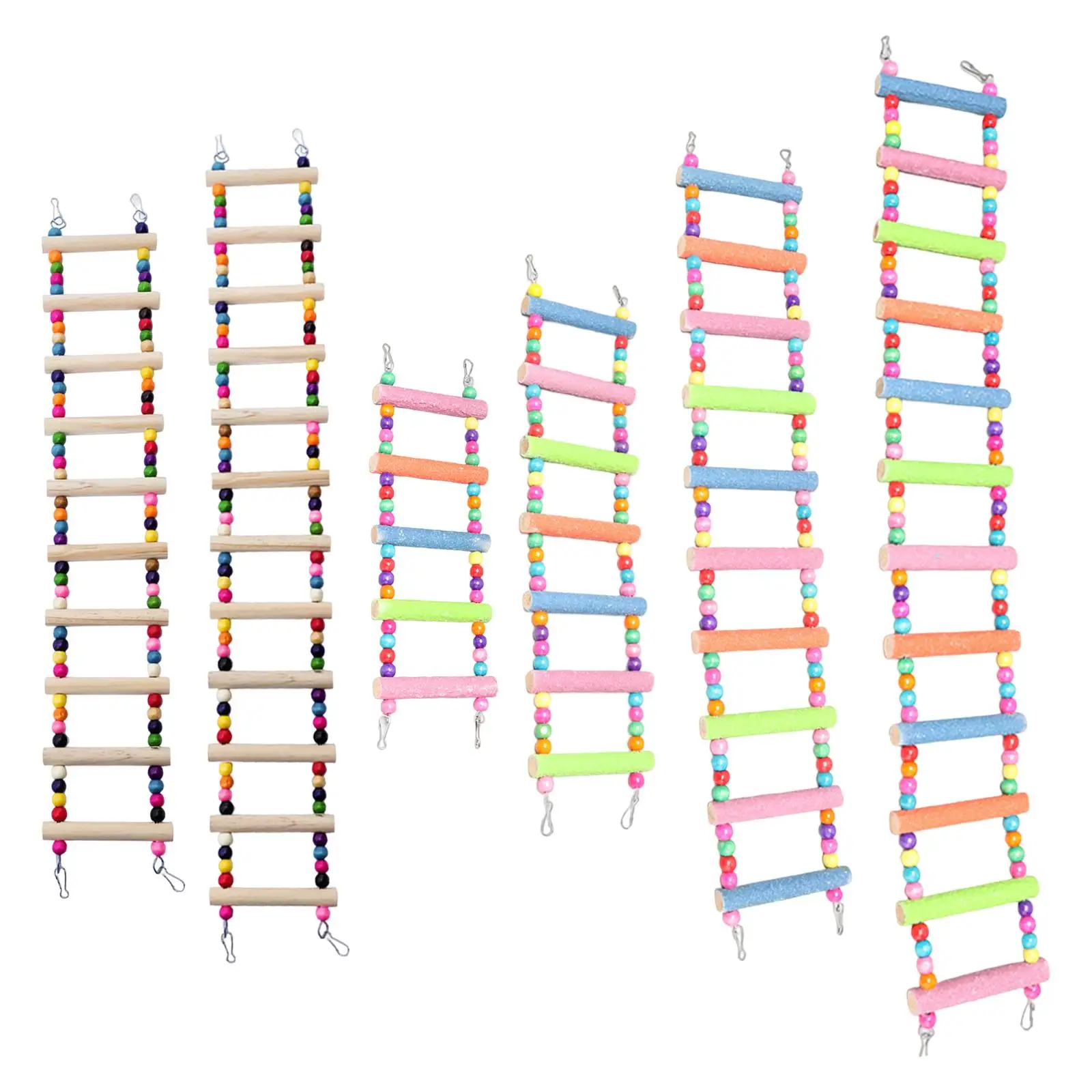 

Wooden Bird Ladder Parrot Cage Toy for Small Medium Birds Finch Pet Supplies