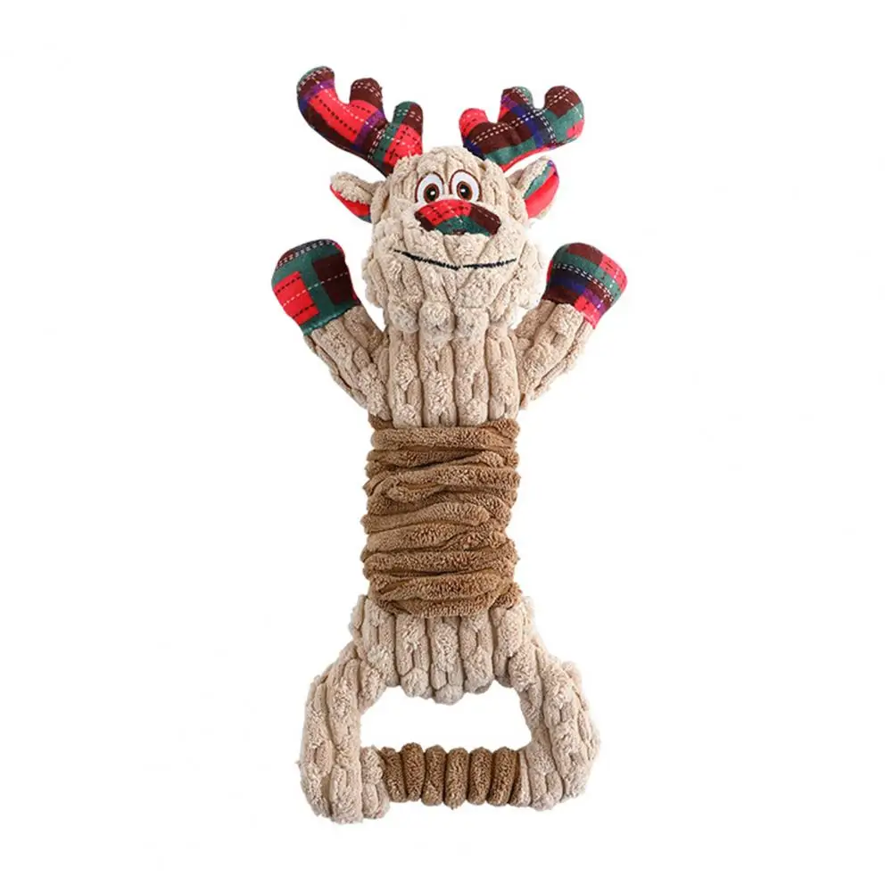 

Dog Toy Christmas Dog Toys with Squeaky Bb Sounder Crinkle Paper Sturdy Stuffed Dolls for Small Medium Dogs Dental Dog Toy