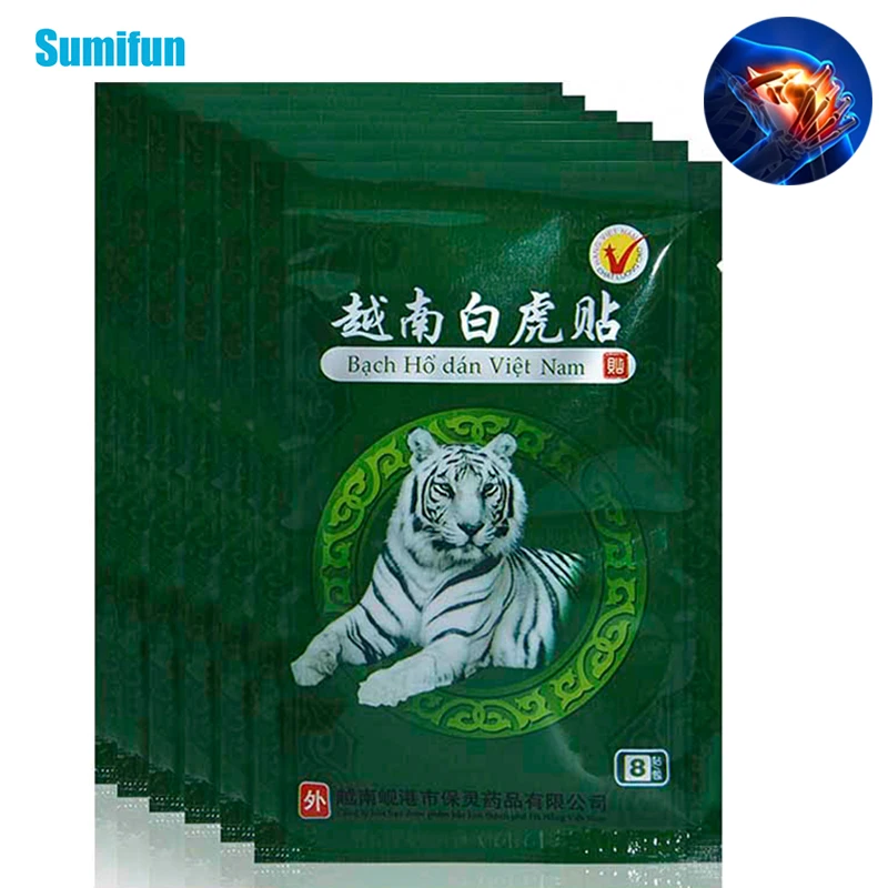 

8Pcs Sumifun Vietnam White Tiger Sticker Muscle Relaxation Herbs Plaster Joint Pain Killer Neck Body Muscle Back Pain Patch