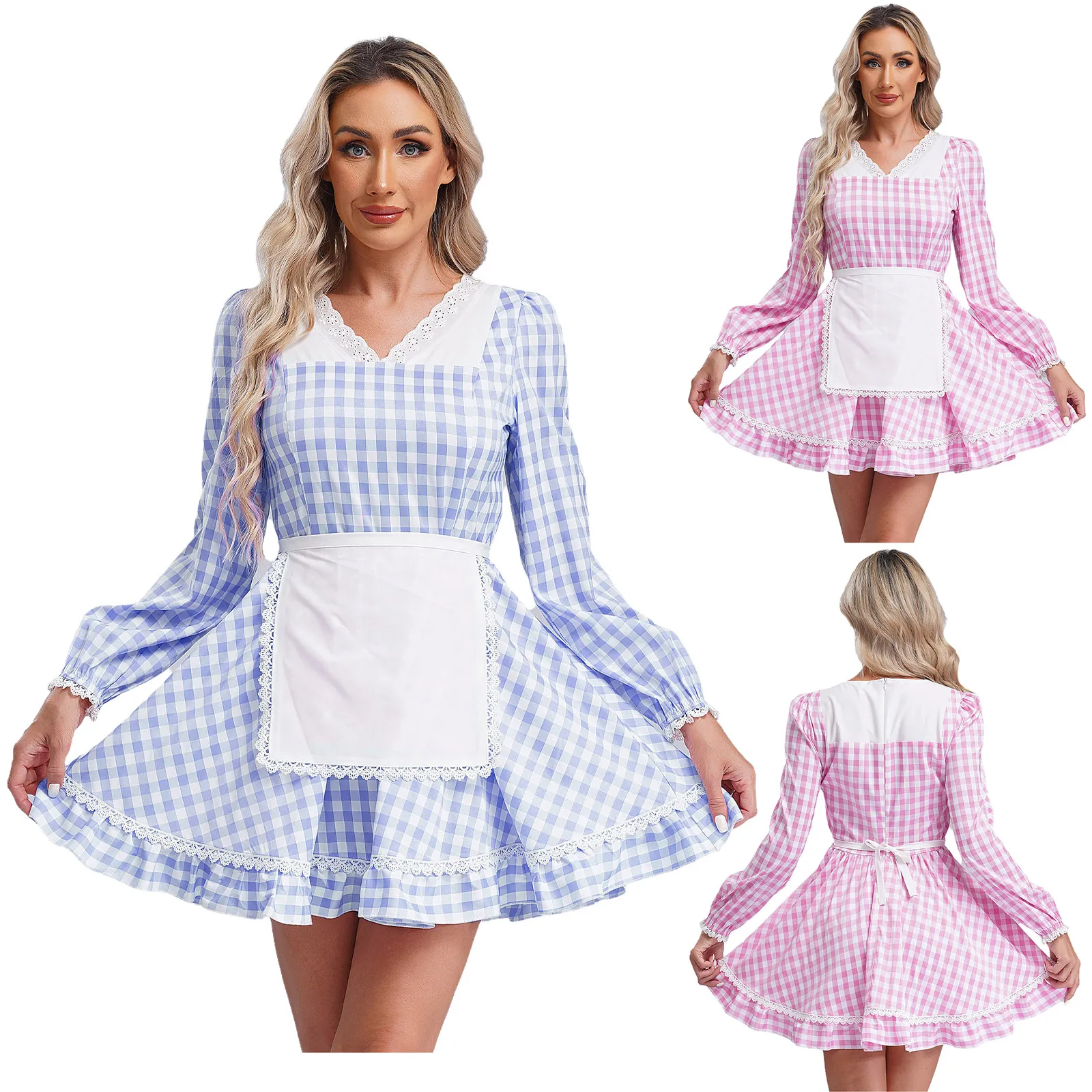 Женский костюм куклы Марго Робби платье для косплея кружевное в клетку бальных