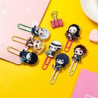 anime demon slayer metal paper clips bookmark folder decorative needle nezuko tanjiro student memo clips for home supplies