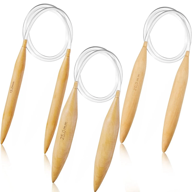 

Bamboo Circular Knitting Needles Set Oversize Circular Knitting Needles Jumbo Needles For Chunky Yarn US Size 19, 35, 50