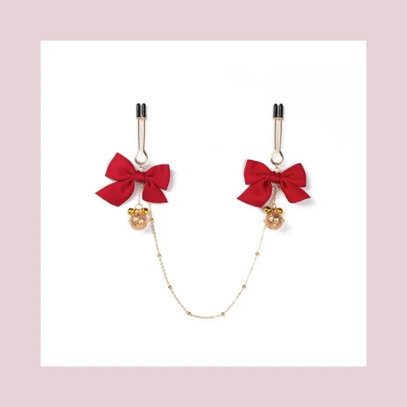 

Зажим с бантом, зажим с колокольчиком, товары для женщин, привлекательный инструмент, зажим для флирта, зажим Инь, наказывает соски, шпионски...