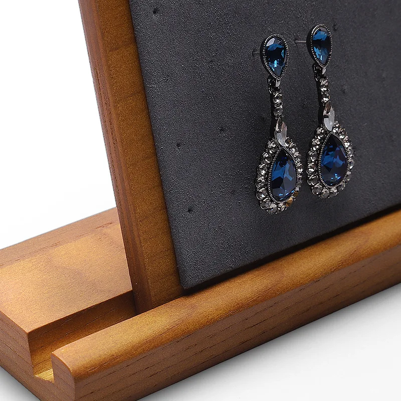 Solid Wood Earrings Display Props Window Jewelry Display Display Stand Vertical Earrings Storage Rack Jewelry Box Organizer