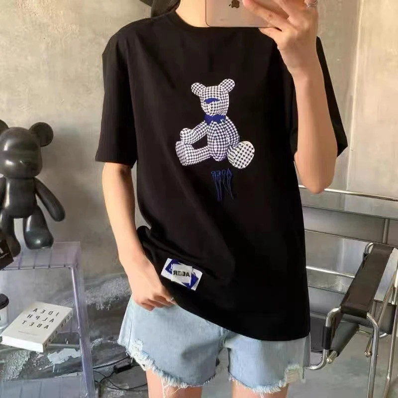 

Футболка женская Корейская версия с принтом алфавита и коротким рукавом