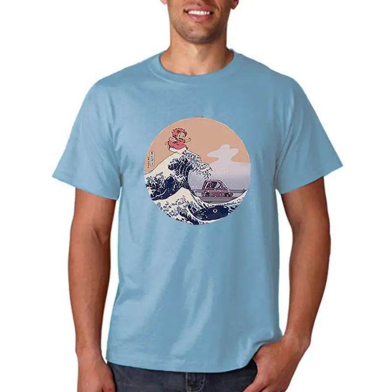 

Hokusai On The Cliff By The Sea Tshirts Girls Summer Casual Short Sleeves Tops Women T-Shirt Street Harajuku Women's Tees 2022