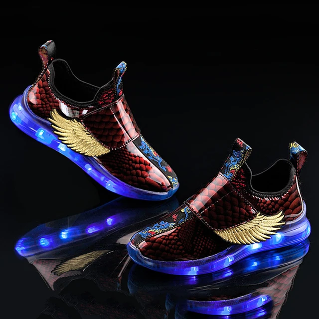Size 25-37 Children LED Light Shoes Kids USB Charging Luminous Sneakers Girls Boys Glowing Sneakers Light Shoes Tenis Infantil 4