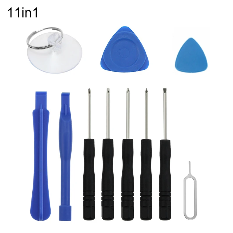 

11PCS Cell Phone Opening Reapri Tools For iPhone 4 4S 5 5S 6 6S Screwdriver Set/Plastic Spudger/Open Pick/Suction Cup Kit