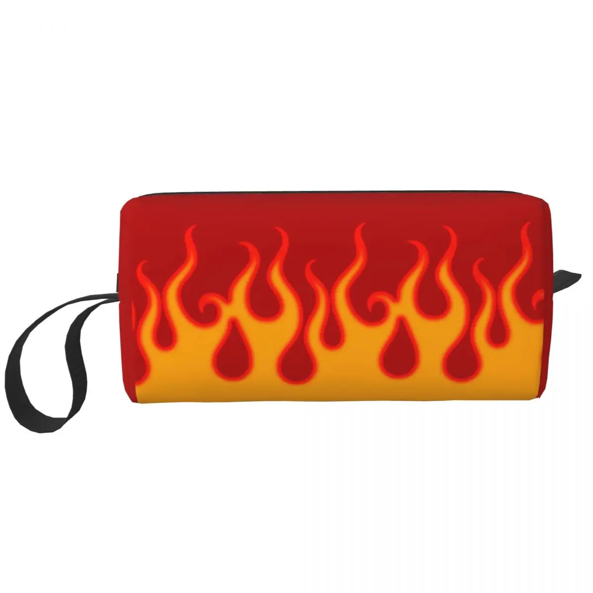 

Cute Red Hot Fire Racing Flames Travel Toiletry Bag for Women Makeup Cosmetic Bag Beauty Storage Bags Dopp Kit Box Case