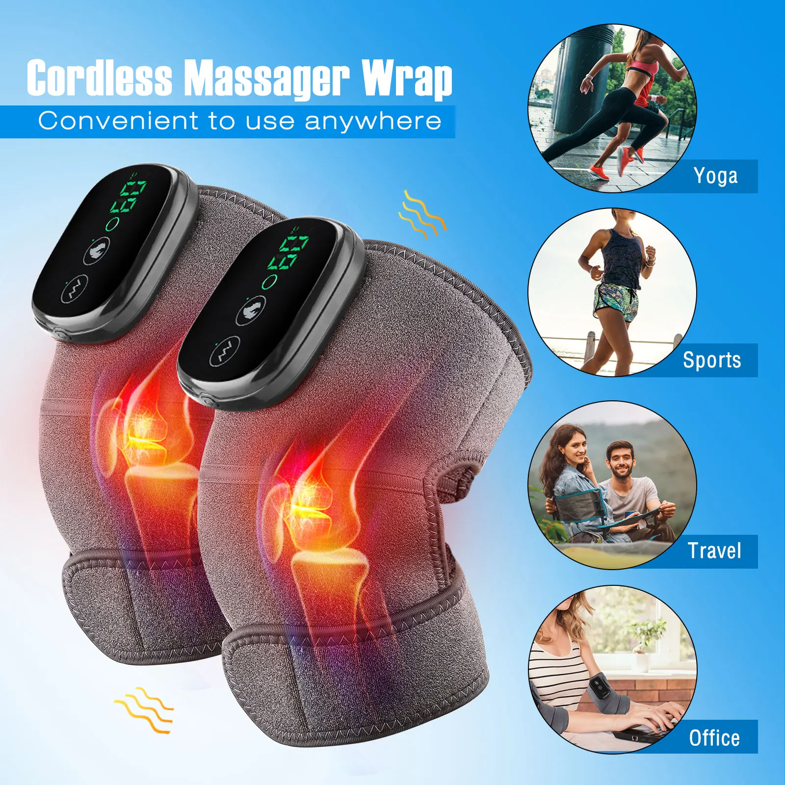 

Knee Support Thermal Knee Massager Electric Leg Joint Heating Vibration Massage Therapy Elbow Brace Arthritis Pain Physiotherapy