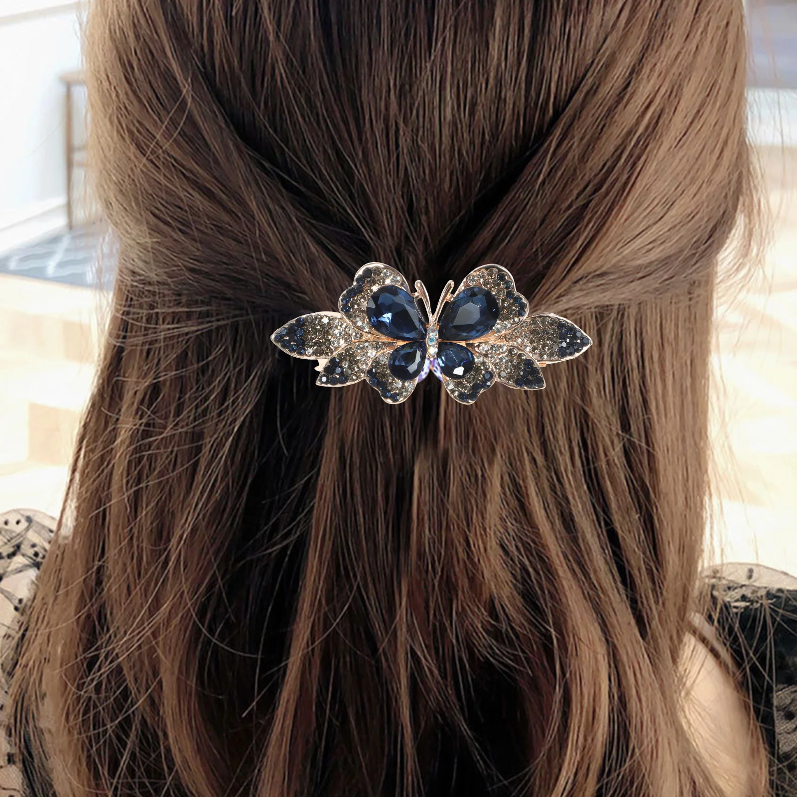 

Rhinestone Hair Clip Spring Barrette Barrettes Women Butterfly Clips Accessories