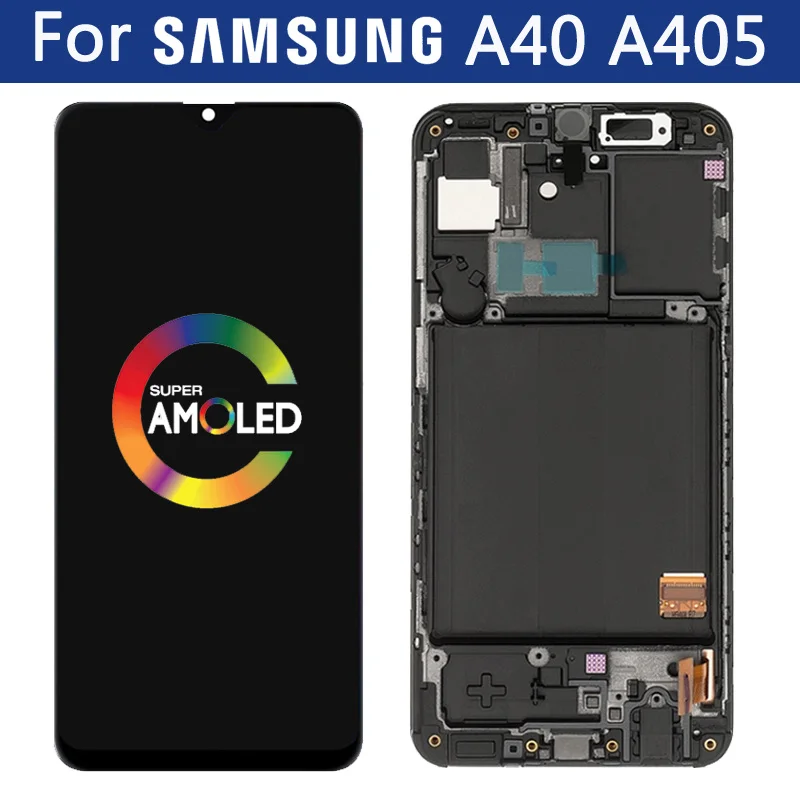 

Дисплей Super AMOLED для Samsung galaxy A40/A405/A405FN/A405F/A405FM, сенсорный экран с дигитайзером в сборе, сменный ЖК-дисплей, оригинал