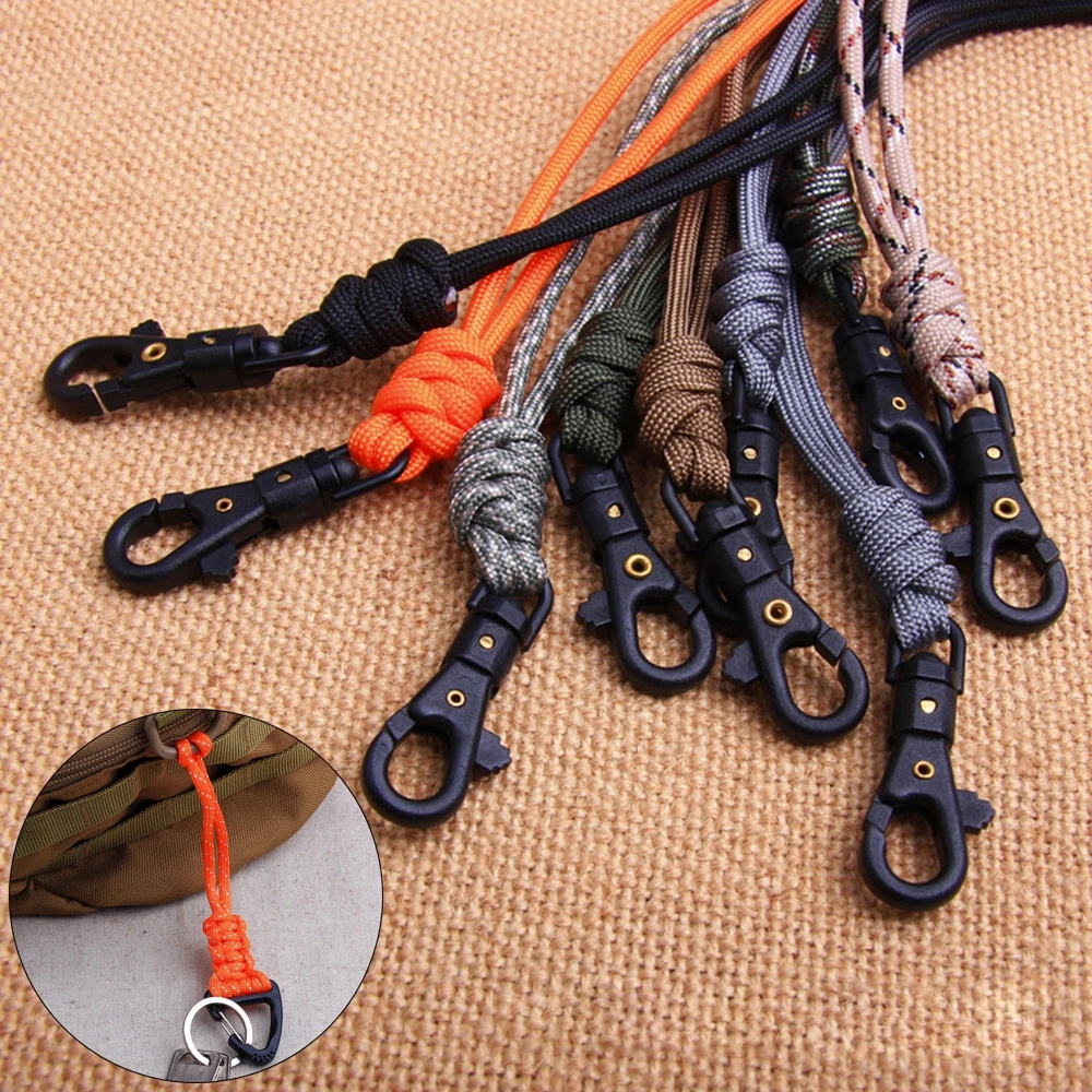 Self-Defense Emergency Survival Backpack 19 Styles Parachute Cord Lanyard Triangle Buckle Key Ring Paracord Keychain