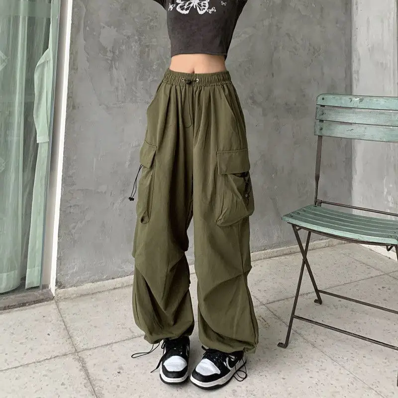 American Retro Work Casual Womens Pants  Summer Straight Tube Drape Leggings Loose Wide Leg Women Pants