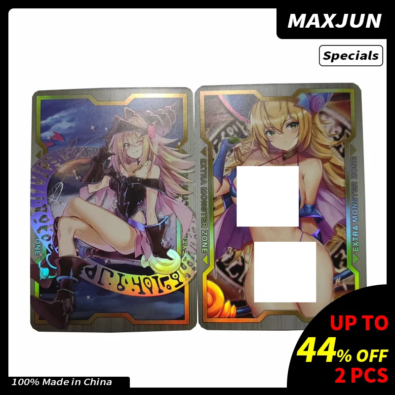 

Yu Gi Oh Cards 2Pcs Anime Sexy Beauty Kawaii Black Magician Girl Flash Cards DIY Collectible Cards Cartoon Game Card Gift Toys