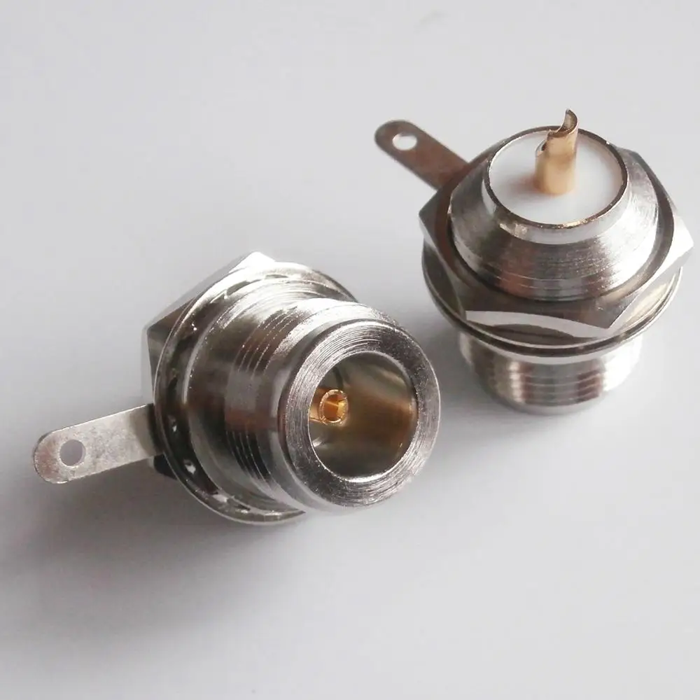 

1X Pcs Connector Socket N Female Plug O-ring Bulkhead Panel Mount Nut Solder Cup Nickel Plated Brass RF Coaxial