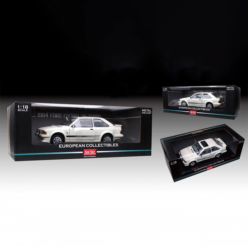 Модель автомобиля из сплава SunStar 1:18 Масштаб 1984 Ford Escort RS Turbo коллекционная игрушка